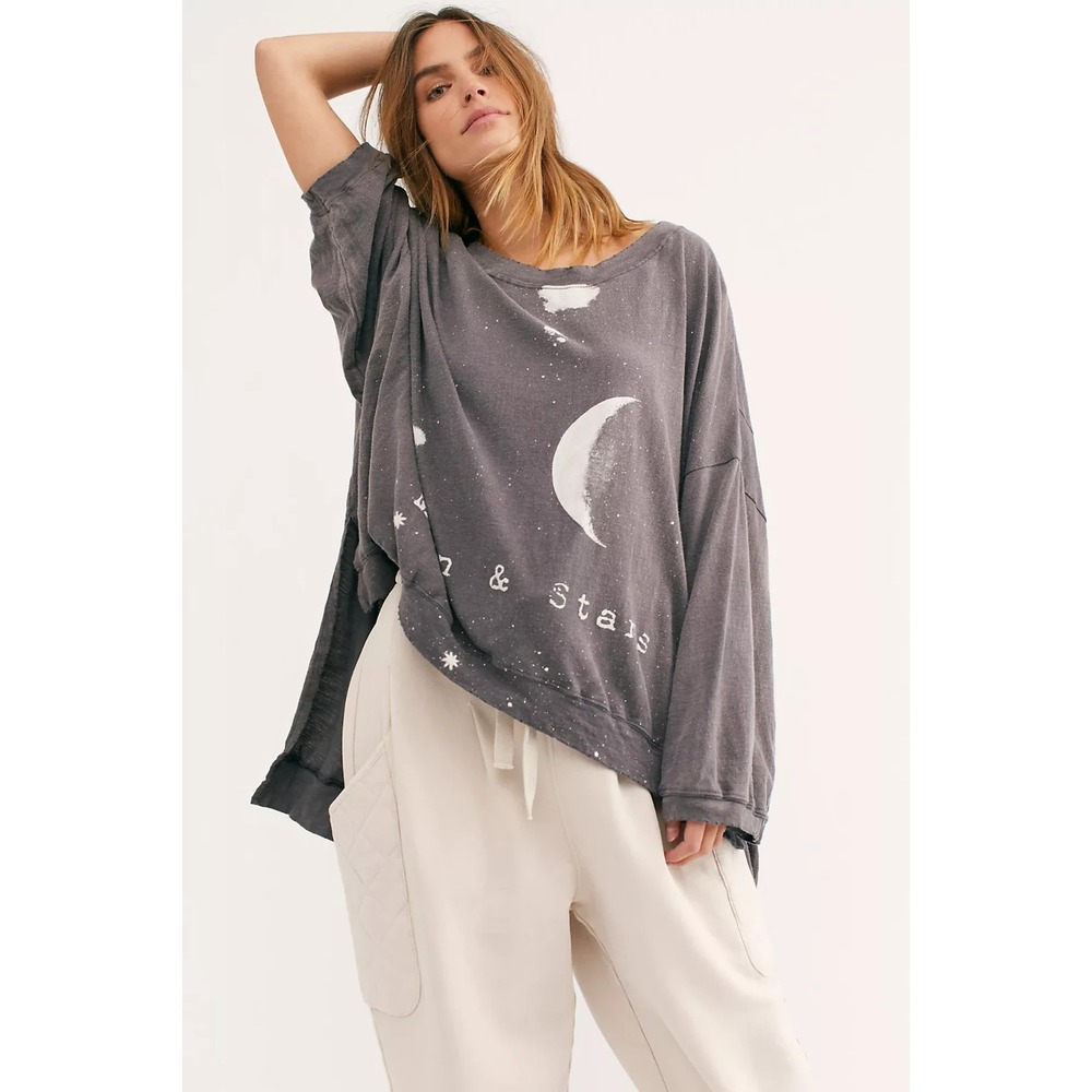 Magnolia Pearl Pullover Francis Hi Lo Moon and Stars - Picture 1 of 15